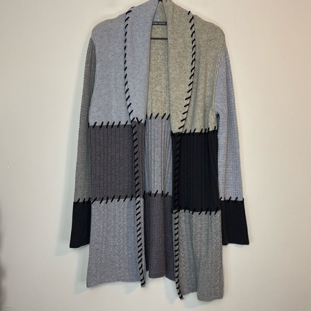 Claudia Nichole Patchwork Wool Cashmere Duster Cardigan M